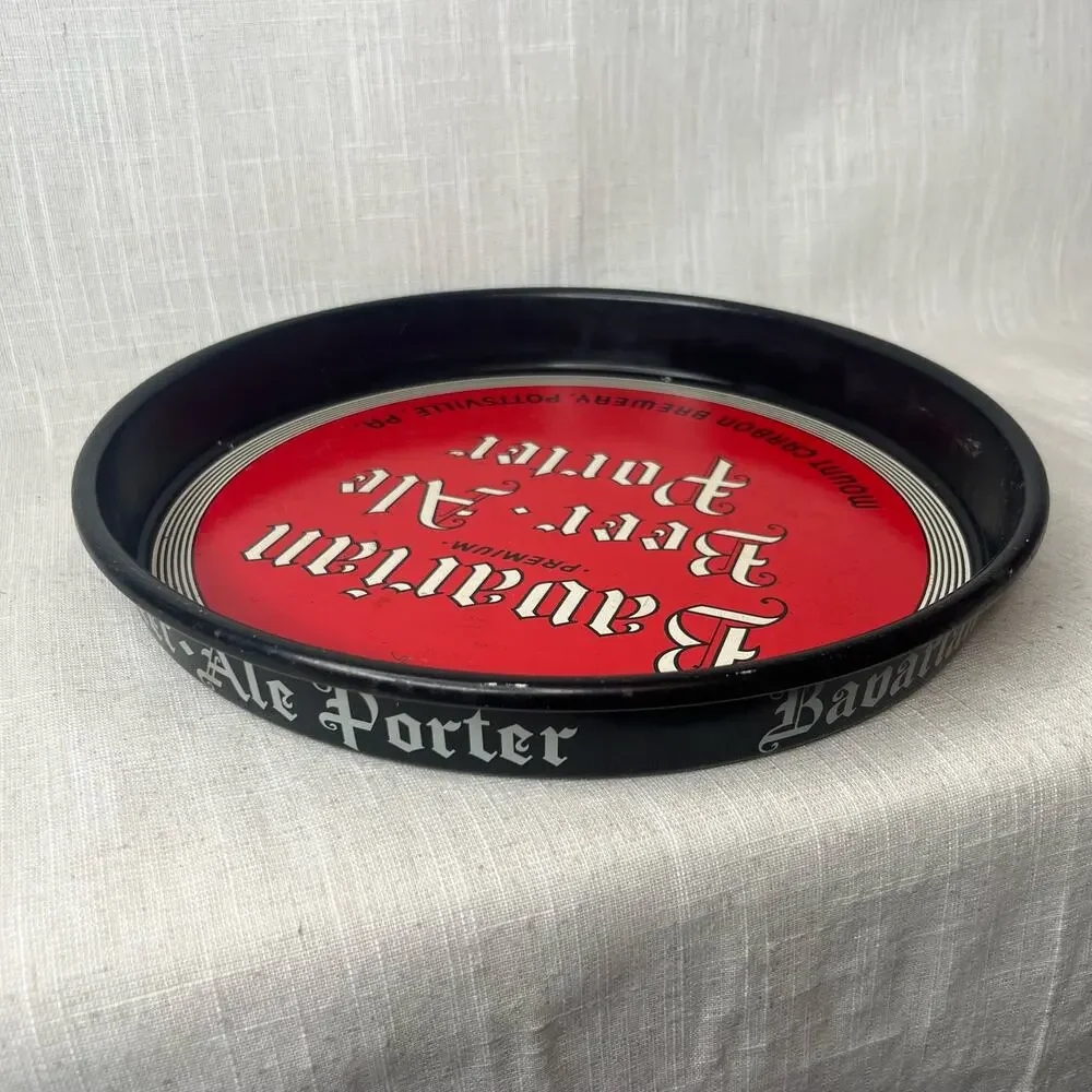 Vintage Barvarian Beer Tin Litho Beer Tray Advertising Mount Carbon Brewery PA